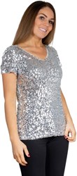 Pailletten Shirt Zilver voor dames