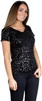 Pailletten Shirt Zwart voor dames