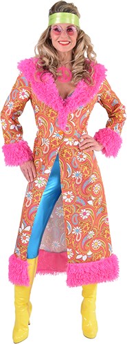 Damesjas Seventies Paisley (Bruin/Oranje)