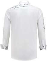 Tiroler Trachtenhemd Grijs/Wit Luxe (100% kat)  -2
