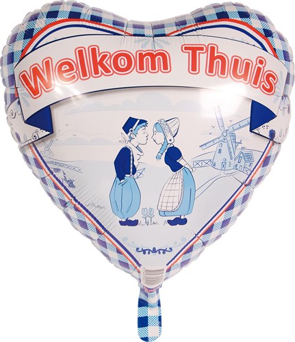 Folieballon Welkom Thuis Delftsblauw