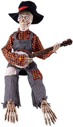 Halloween Skelet Met Gitaar Met Licht En Geluid - 98cm