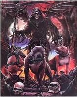 Holografische Poster Grim Reaper Dogs - 30x40cm