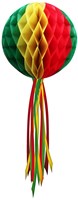 Brandvertragende Carnaval Decoratie Bol Rood-Geel-Groen (50cm)