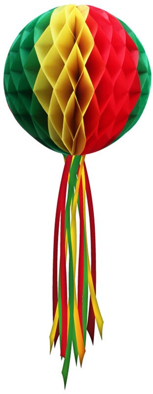 Brandvertragende Carnaval Decoratie Bol Rood-Geel-Groen (50cm)