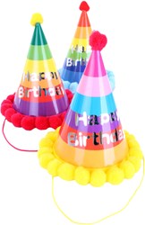 Feesthoedje Multi Happy Birthday ass