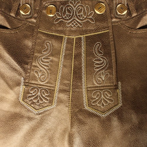 Lederhose Lang Antiek Bruin  -3
