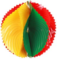 Brandvertragende Carnaval Decoratie Bal Rood-Geel-Groen (20cm)