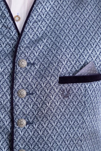 Trachtenvest Aleksandar Luxe Blauw (patroon)