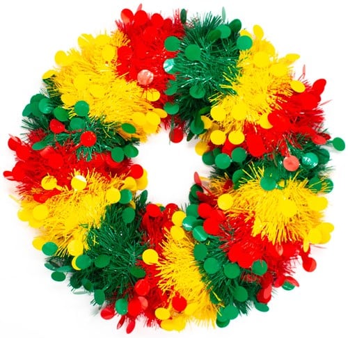 Deurkrans Rood-Geel-Groen Confetti - 45cm