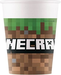 Minecraft Papieren Bekers 8st - 200ml