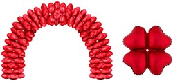 Cluster Folieballonnen Hartjes Rood 10st.
