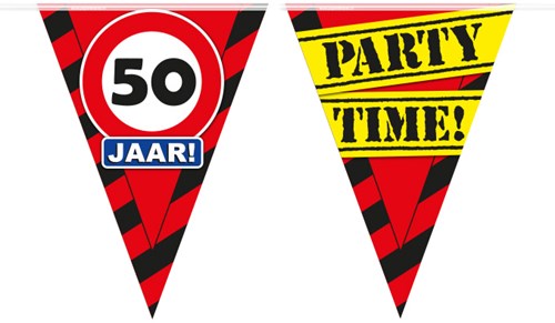 Vlaggenlijn Party 50 Jaar Verkeersbord