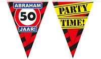 Vlaggenlijn Party 50 Jaar Abraham Verkeersbord