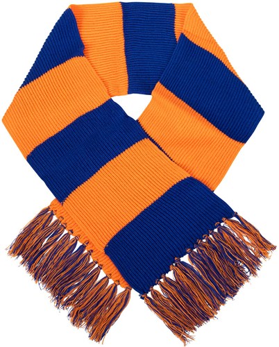 Oranje-Blauwe Sjaal Luxe Gebreid (180x20cm)
