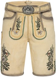 Geitenleer Lederhose Darian Beige met Riem