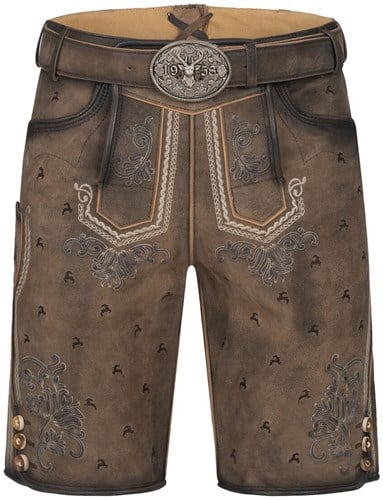Geitenleer Lederhose Lukas Bruin met Riem