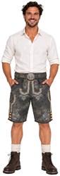 Geitenleer Lederhose Lukas Grijs met Riem