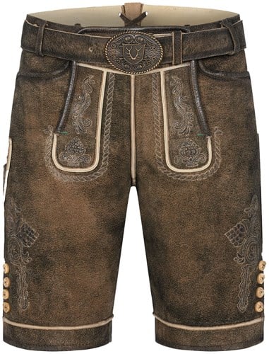 Geitenleer Lederhose Waris Bruin met Riem