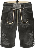 Geitenleer Lederhose Kaui Antraciet met Riem