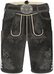 Geitenleer Lederhose Kaui Antraciet met Riem