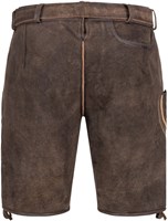 Geitenleer Lederhose Roger Bruin met Riem (achterkant)