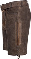 Geitenleer Lederhose Roger Bruin met Riem (links, 2)