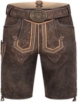 Geitenleer Lederhose Roger Bruin met Riem