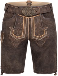 Geitenleer Lederhose Roger Bruin met Riem