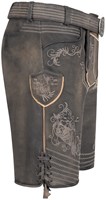 Geitenleer Lederhose Zac Bruin met Riem (links schuin voor)