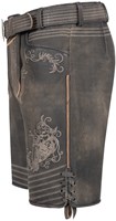 Geitenleer Lederhose Zac Bruin met Riem (rechter zijkant)