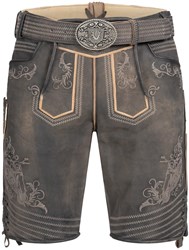 Geitenleer Lederhose Zac Bruin met Riem