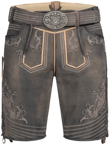 Geitenleer Lederhose Zac Bruin met Riem