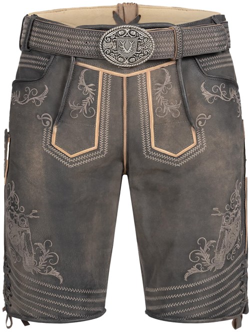 Geitenleer Lederhose Zac Bruin met Riem