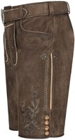 Lederhose Geitenleer Sean Bruin met Riem(rechter zijkant)