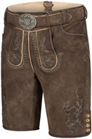 Lederhose Geitenleer Sean Bruin met Riem (rechts schuin voor)