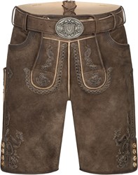 Lederhose Geitenleer Sean Bruin met Riem