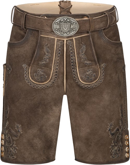 Lederhose Geitenleer Sean Bruin met Riem