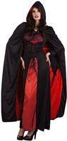 Cape met Capuchon Zwart/Rood 170cm (voorbeeld)