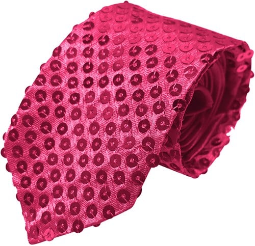 Stropdas Disco Pailletten Pink