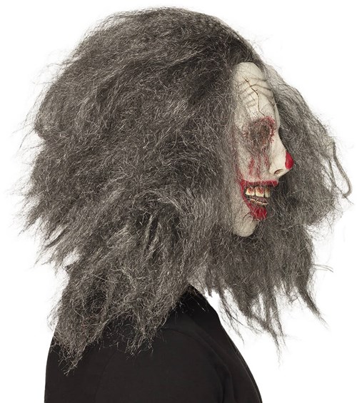 Clownsmasker Zombie met Haar (Latex) (zijkant)