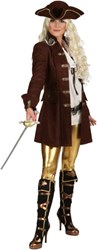 Dames Piratenjas Luxe Bruin  