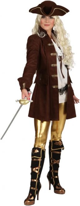 Dames Piratenjas Luxe Bruin  