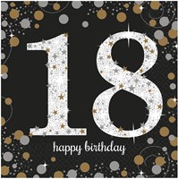 Servetten 18 Jaar Sparkling Celebrations 16st