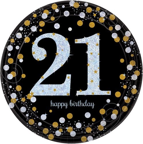 Bordjes 21 Jaar Sparkling Celebrations 8st