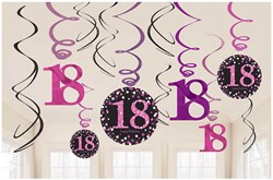 Hangdeco 18 Jaar Sparkling Celebrations Pink