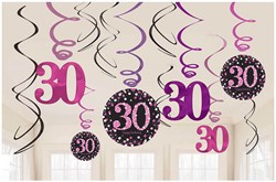 Hangdeco 30 Jaar Sparkling Celebrations Pink