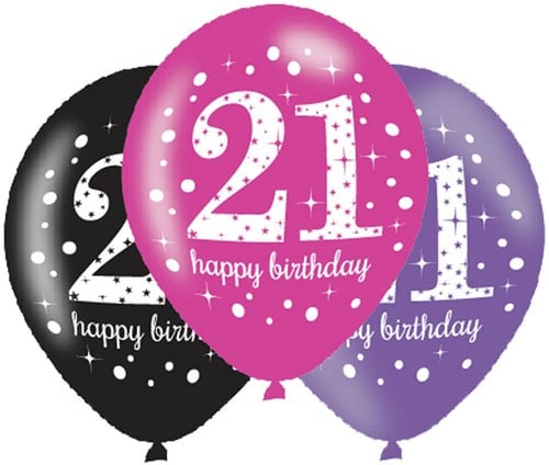 Ballonnen 21 Sparkling Celebrations Pink (6st.)
