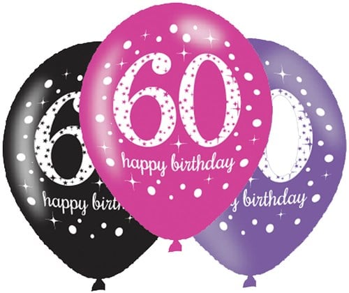 Ballonnen 60 Sparkling Celebrations Pink (6st.)