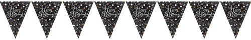 Vlaggenlijn Happy Birthday Sparkling Celebrations Silver & Gold (4m)
